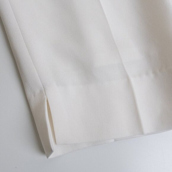 Lafayette 148 New York Bleecker Pant Straigth Office Trouser Ecru / Cloud White - Picture 9 of 14